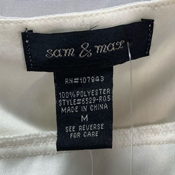 NWT SAM&MAX OFF WHITE SHEER POKADOT DRESS - Picture 10 of 10